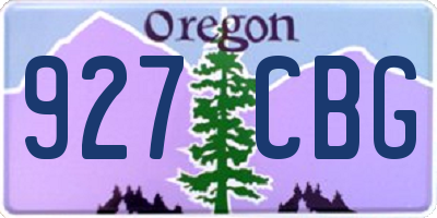 OR license plate 927CBG