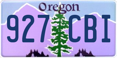 OR license plate 927CBI