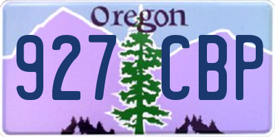 OR license plate 927CBP