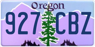 OR license plate 927CBZ