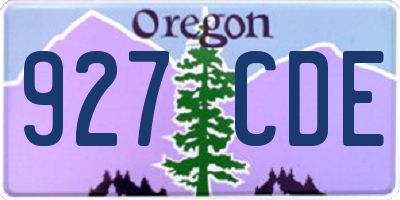 OR license plate 927CDE