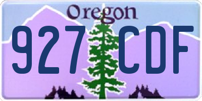 OR license plate 927CDF
