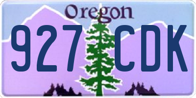 OR license plate 927CDK