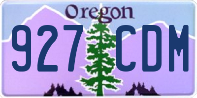 OR license plate 927CDM