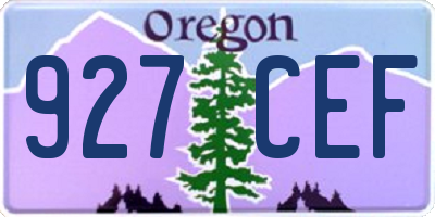 OR license plate 927CEF
