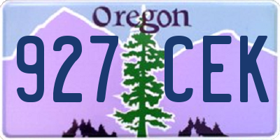 OR license plate 927CEK