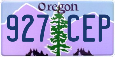 OR license plate 927CEP