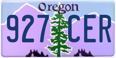 OR license plate 927CER