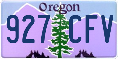 OR license plate 927CFV