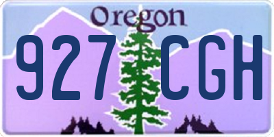 OR license plate 927CGH