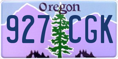 OR license plate 927CGK