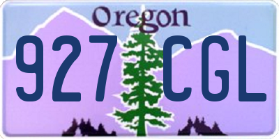 OR license plate 927CGL