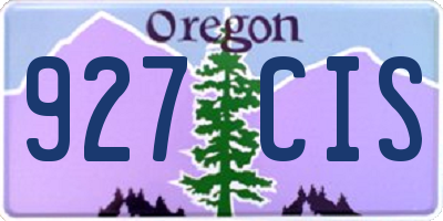OR license plate 927CIS