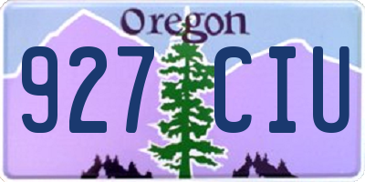 OR license plate 927CIU