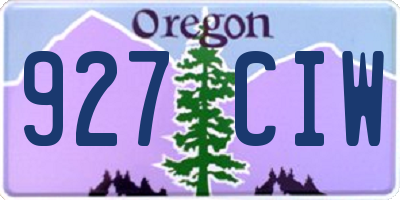 OR license plate 927CIW