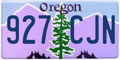 OR license plate 927CJN