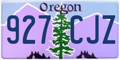 OR license plate 927CJZ