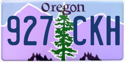 OR license plate 927CKH