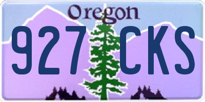 OR license plate 927CKS