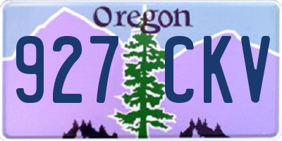 OR license plate 927CKV