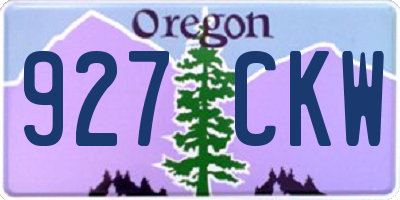 OR license plate 927CKW