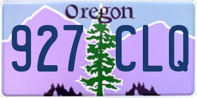 OR license plate 927CLQ