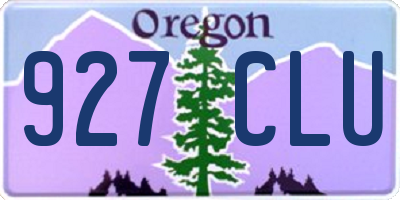 OR license plate 927CLU