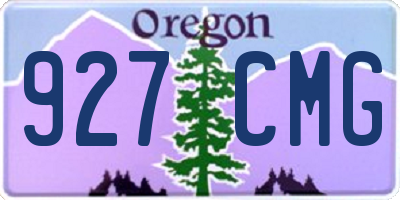 OR license plate 927CMG