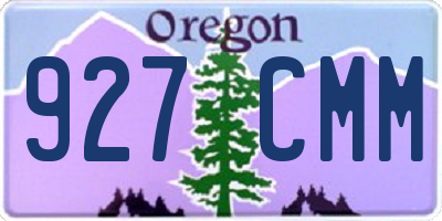 OR license plate 927CMM