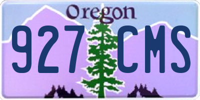 OR license plate 927CMS