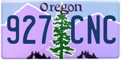 OR license plate 927CNC