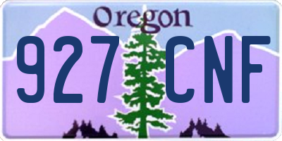 OR license plate 927CNF