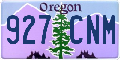 OR license plate 927CNM