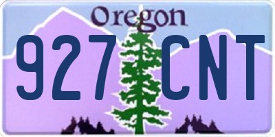 OR license plate 927CNT