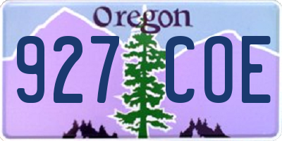 OR license plate 927COE