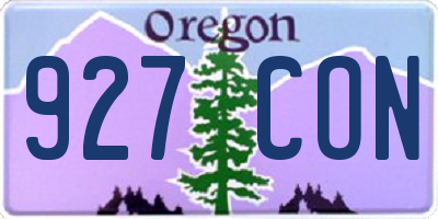 OR license plate 927CON