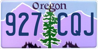 OR license plate 927CQJ