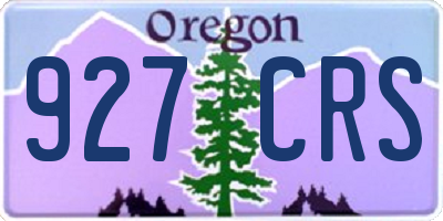 OR license plate 927CRS