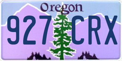 OR license plate 927CRX
