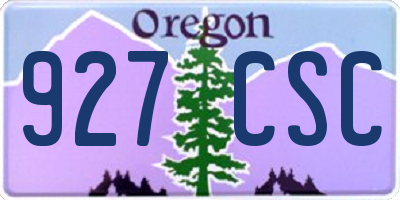 OR license plate 927CSC