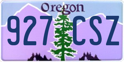 OR license plate 927CSZ