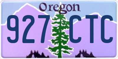 OR license plate 927CTC