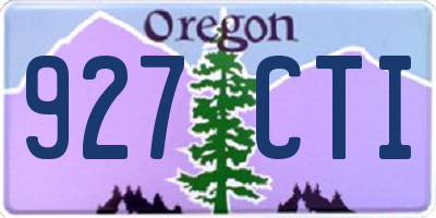OR license plate 927CTI