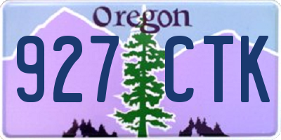 OR license plate 927CTK