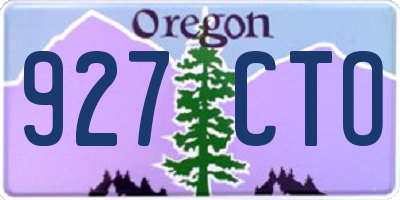 OR license plate 927CTO