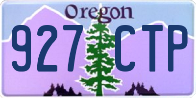 OR license plate 927CTP