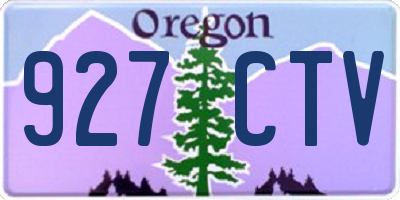 OR license plate 927CTV
