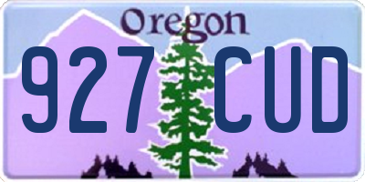 OR license plate 927CUD