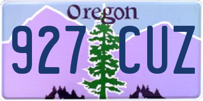 OR license plate 927CUZ