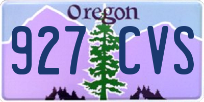 OR license plate 927CVS